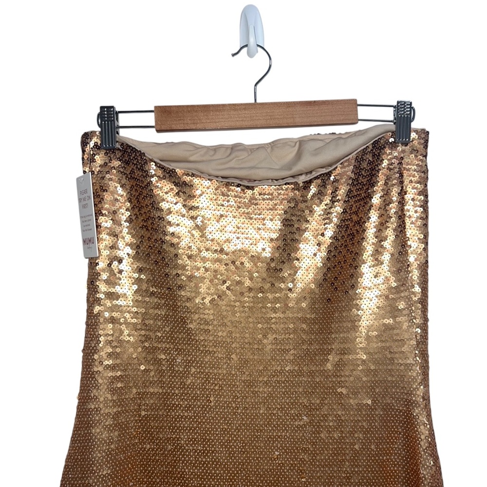 NEW NWT Show Me Your Mumu Taylor Strapless Tube Maxi Dress In Gold Ombre Sequins - Picture 8 of 12